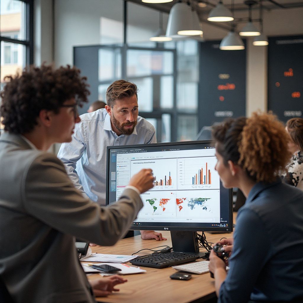 Zespół podczas pracy nad analizą danych